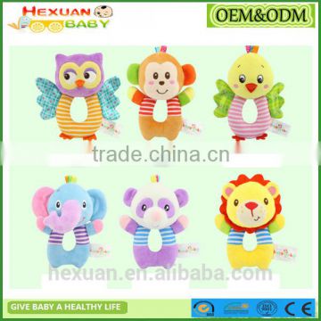 OEM plush animal bear baby rattle