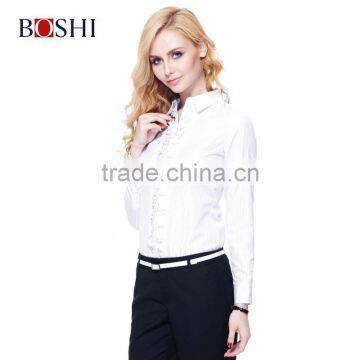 Factory Price Women Shirt With Decorative Border Long Cotton Shirts For Girls photo-5