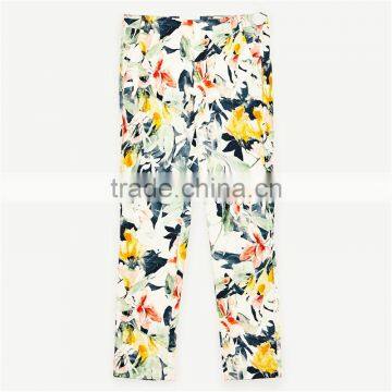 Custom Design Female Fitted Cotton Multicoloured Floral Dress Pants photo-6