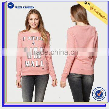 2016 Wensfashion Sweatshirt Shop Costume Women Leather Long Sleeved Pullover Sweatshirts