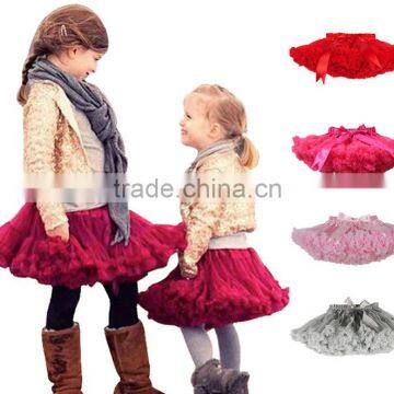 Super Fluffy White With Red Blue Nylon With Satin 2 Layers Factory Direct Kids Parth Birthday Pettiskirt Tutu photo-4