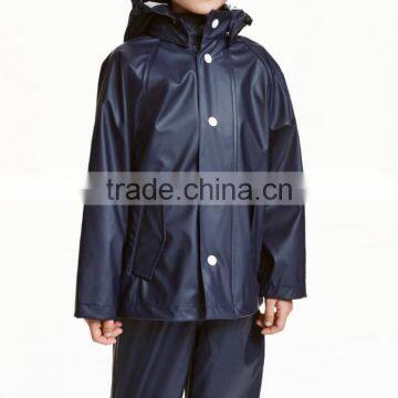Top Quality Wholesale Attached Hood Rain Jacket Waterproof Kids Jacket photo-3