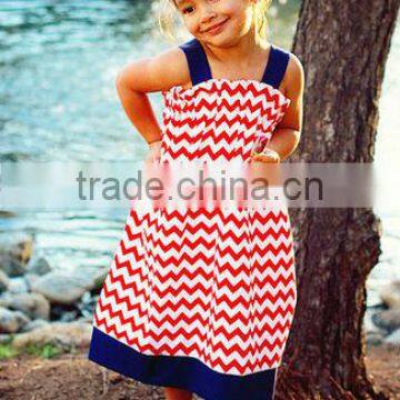 Girls Patriotic Halter Dress Red White and Blue 4th of July Dress Kids Memorial Day Dress