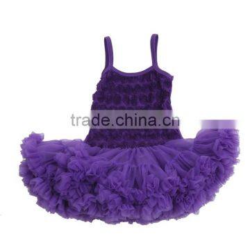 Lovely Baby Girls Lavender Pettidress Rose Dress One Piece Dress Chiffon Pettidress