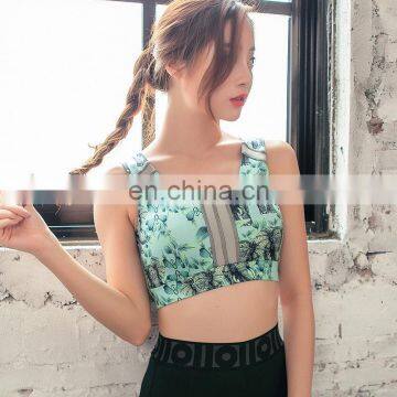 Latest New Woman Yoga With Net Yarn Clothing Wholesale Sports Bra Top With Support Inner Bra and Elastic Fabric photo-3