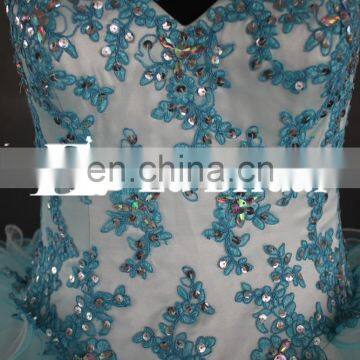 Plus Size Sweetheart Straps Bling Beads Western Pattern Blue Quinceanera Dresses Ball Gown photo-4