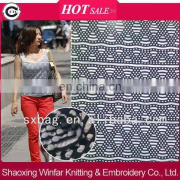 shaoxing winfar knitting dot polyester jacquard fabrics for lady dress garment