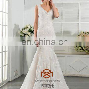 pictures of latest gowns design sexy deap v dress Elegant ladies fashion white wedding dress