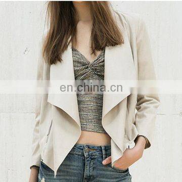 Euro style Ruffles side panel woman jacket for spring