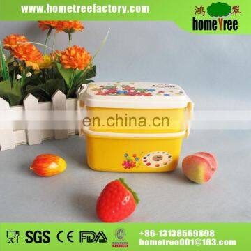 220ml 2 Compartments Plastic Food Container Rectangular With Lid