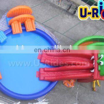 Colorful Monster Style 20 m Long Inflatable Water Park With Slide And Pool photo-5