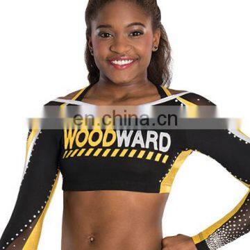 Open Neck X Back Cheer Crop Top Sexy Women cheerleading uniforms