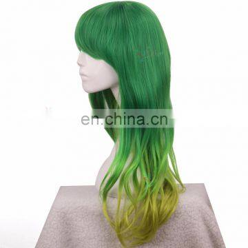 Styler Brand Cheap Curly Half Wig Synthetic Cosplay Long Dark Green Custom Cosplay Wigs photo-3