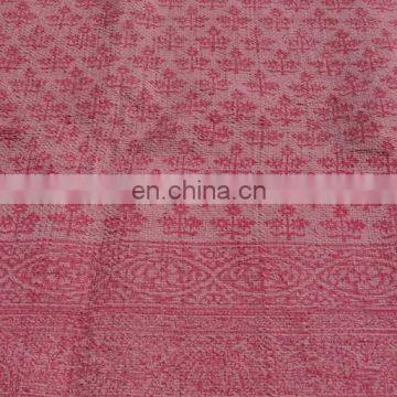 Vishal Handicraft-73x39"Beautiful Pink Chindi Cotton Indian Durri/Handmade Recycled Cotton Carpet Floor Throw Rug Wholesale photo-3