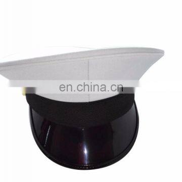 plain white army peak cap/round uniform hat