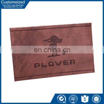 Factory Direct Sale First-class Embossed Jeans pu Leather Labels Design photo-2