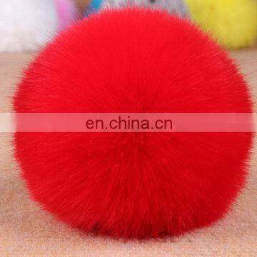 White Fur Fluffy Ball Key Chain Fur Pom Keychain Rabbit Fur Ball Keychain for Women Bags photo-5