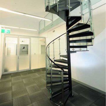 Modern Stainless Steel Glass Spiral Staircase With Stainless Steel Balustrade photo-2
