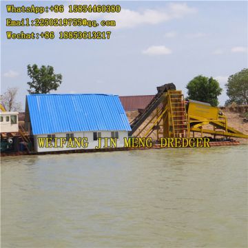 River Dredging Machine Heavy Duty Bucket Chain Gold Dredger Lake Mining