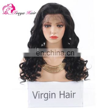 Hot Selling Factory Price Undetectable Natural Hairline llose wave full lace human hair wig