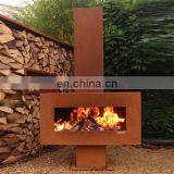 Freestanding Corten Steel Metal Outdoor Garden fireplace