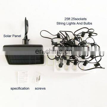 25FT 25 Pcs G40 LED Bulb Solar String Light Outdoor for Garden Patio Wedding photo-4