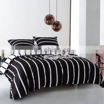 Home 4 Piece Microfiber Bed Sheet Set Striped pattern Comforter Bedsheet comforter set for hotel