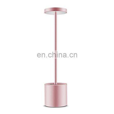 Hot Sell Aluminium  Dinner Light Cordless Hotel LED Desk Lamp Rechargeable Nordic Design Lamp With Dimming