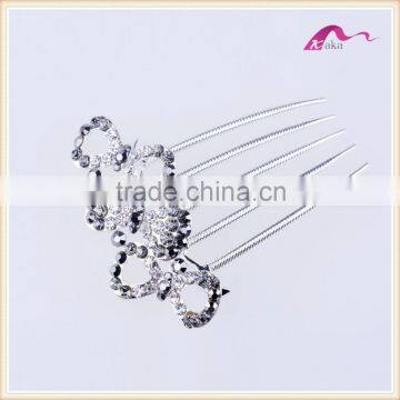 Top Quality Wedding Headwear Twinkle Crystal Bowknot Hair Combs For Women Hair Ornament photo-2