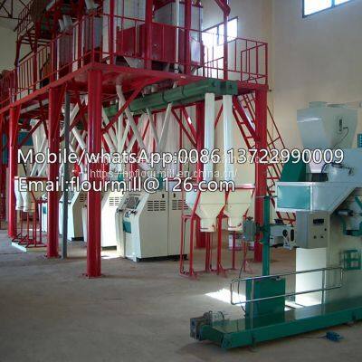 Maize flour mill machine 50T 100T corn grain milling plant price in Zambia Kenya