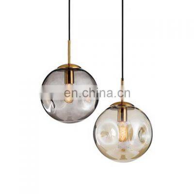 Modern loft glass ball pendant light LED hanging lamp for living room restaurant bedroom lobby kitchen