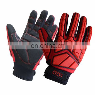 HDD High impact abrasion work oil and gas gloves for oilfield impact gloves,Mechanic work gloves