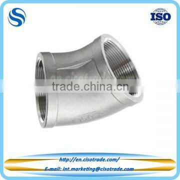 Threaded 45 elbow stainless steel Class 150 conform to ASTM A351 cast pipe fitting