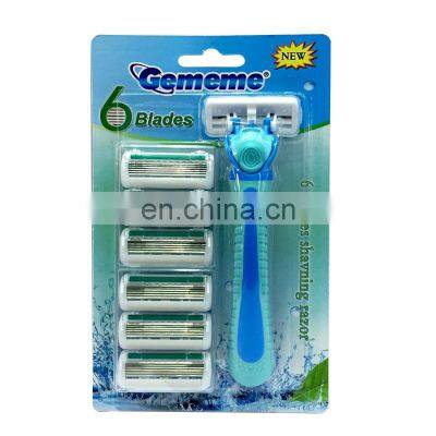 Manufacturer made body shaver for men blue six blades face mini men shaver