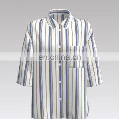 FUNCTIONAL FABRIC COTTON BLENDING YARN DYED STRIPE photo-3