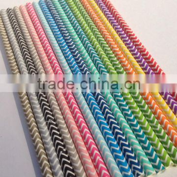 CHEVRON ZIG ZAG STRIPED PAPER STRAWS VINTAGE RETRO WEDDING PARTY BIRTHDAY