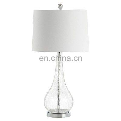 Modern Glam Luxury Table Lamps Crystal Glass Gold Metal White Tapered Drum Shade Decor photo-2