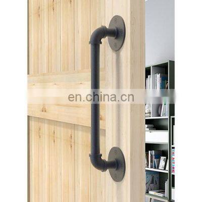 Rustic Iron Industrial Pipe Wood Grab Bar Gate Barn Door Pull Handle