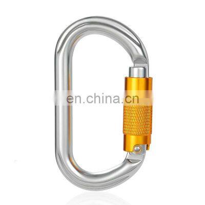 JRSGS Wholesale 25KN Outdoor Customized Aluminum Rock Oval/Round Shaped Auto-lock Climbing Carabiner S7108TN