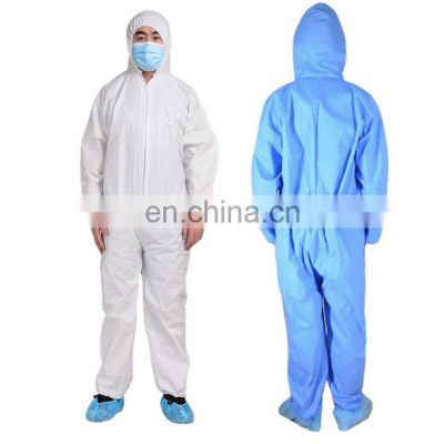 Factory supply durable microporous coverall disposable chemical coverall hazmat suit ppe work wear elastic waist ankles