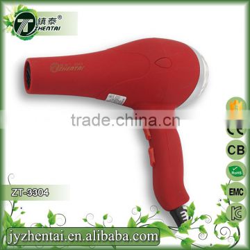 Promotion Travel Hair Dryer with Red Rubber