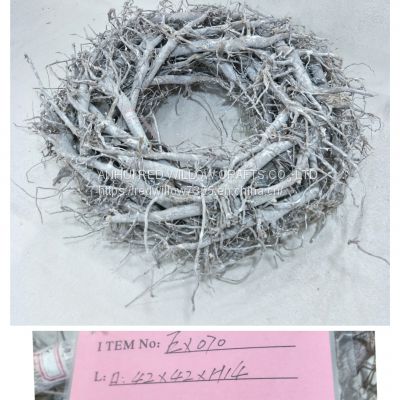 cotton root round shape wreath