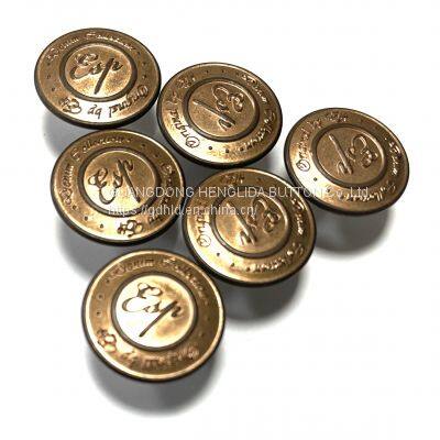 2023 Customized wholesale plating brass cowboy button jeans buttons for jeans clothing