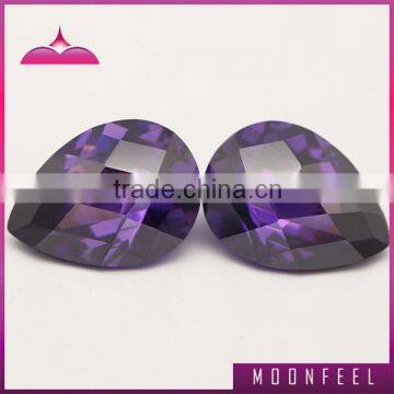 amethyst loose faceted gemstones cut pear cz stone