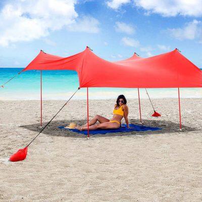 UV Protection UPF Lycra Stretch Beach Style Nylon Canopy Outdoor Camping Square Sunshade Tent for Cross-Border Beach Use
