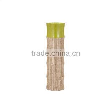 High Quality Best Selling Eco Friendly Spun Bamboo Laccquer Ombre Style Green Vase From Vietnam photo-2