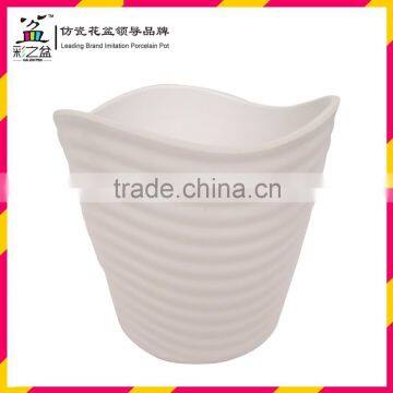 Direct Manufacturer Special Wavy Shape Caizhipen MX1301 Melamine Flower Pot Wholesale photo-3