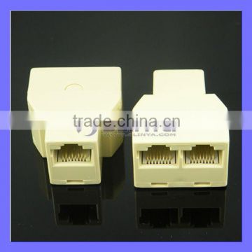 8P8C CAT5 RJ45 Connector Ethernet Splitter Adapter