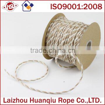 2.5mm 2 ply twisted ivory and natural jute twine 25yard