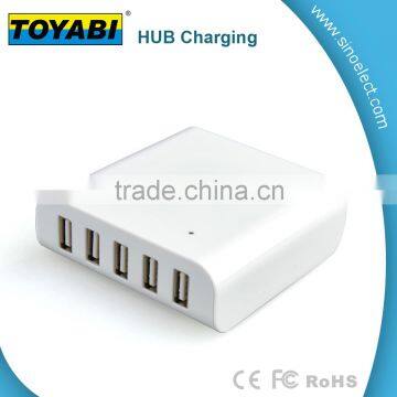 5 USB Port Hub Charger Intelligent USB Adaptor Smart 5V 8A